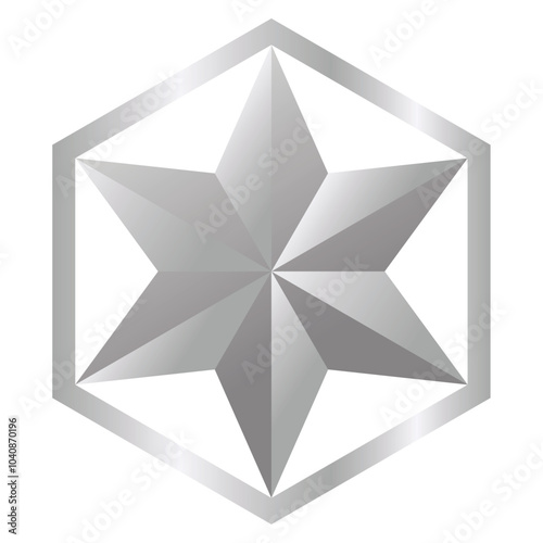 Vector image of a silver star icon on a white background