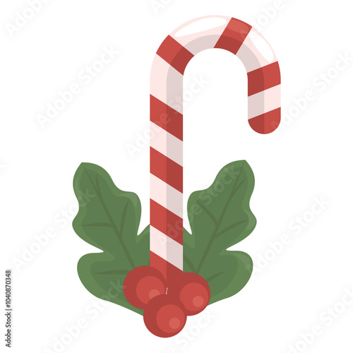 Christmas candy cane icon vector image with white background