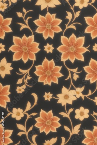 Wallpaper Mural flowers pattern wallpaper Torontodigital.ca