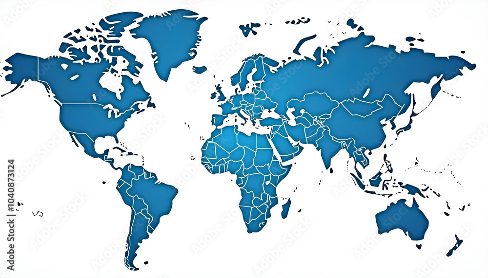 Naklejka premium blue world maps