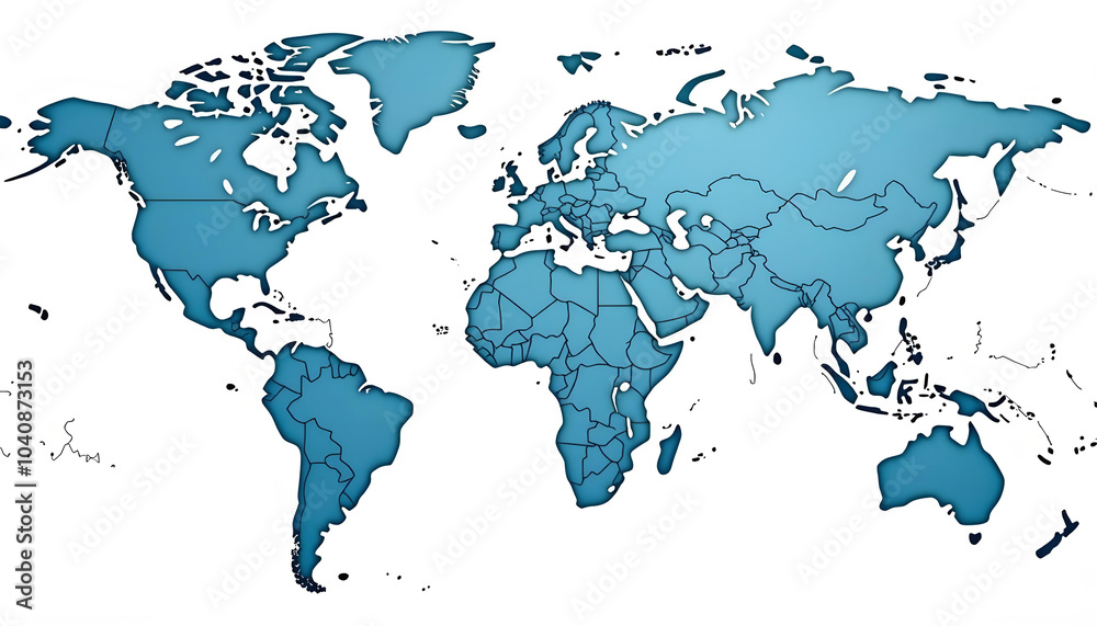 Naklejka premium blue world maps