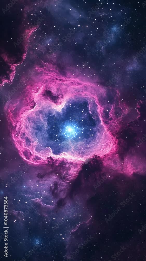 Colorful Nebula and Stars in the Mystical Universe. Creating a mystical and vast universe. An awe-inspiring representation of space Background. Seamless looping motion design. Video animation
