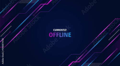 Abstract Futuristic Streaming Background. Twitch banner background is currently offline with geometric shapes