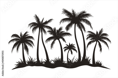 coconut tree silhouette vector illustration