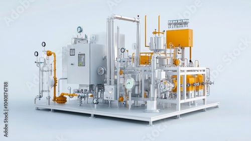 Industrial Fuel Processing Unit with Advanced Machinery and Piping