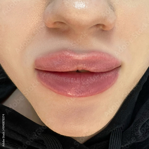 lips after the enlargement procedure photo
