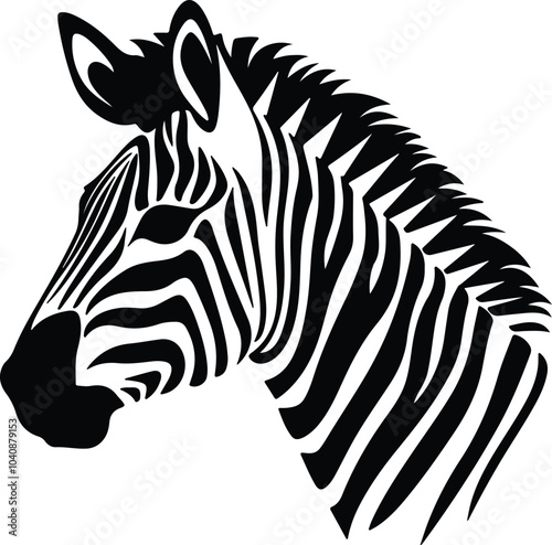 Black silhouette of zebra head