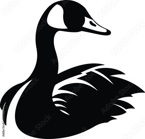Black silhouette of Canada goose head