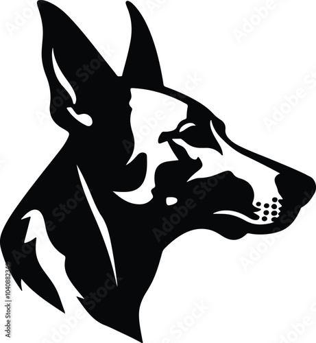 Black silhouette of Cape hunting dog head