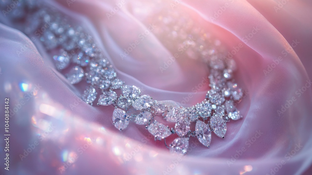 Elegant Jewelry on Soft Satin Background Elegant Jewelry on Soft Satin Background