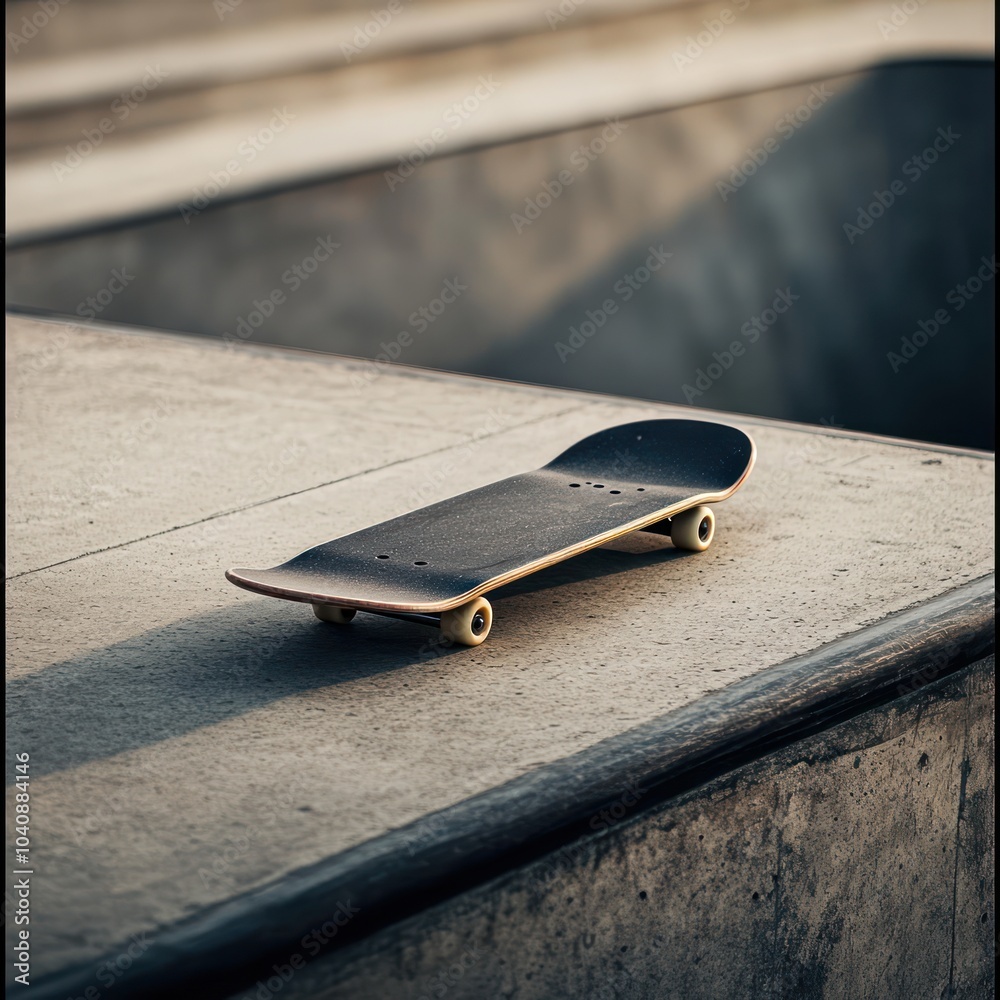 Skateboard on Concrete Ramp Skateboard on Concrete Ramp