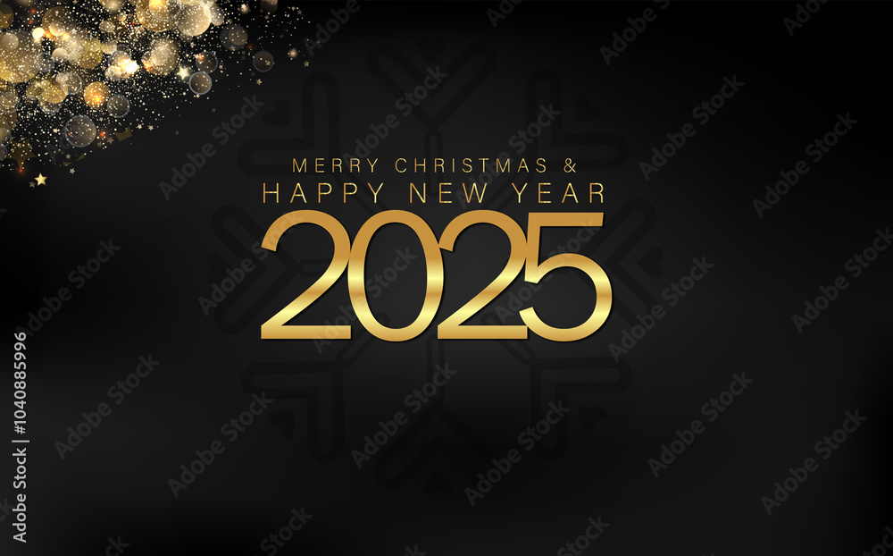 Exquisite gold design for New Year 2025 on black, highlighting the joy and elegance of the upcoming year Exquisite gold design for New Year 2025 on black, highlighting the joy and elegance of the upcoming year