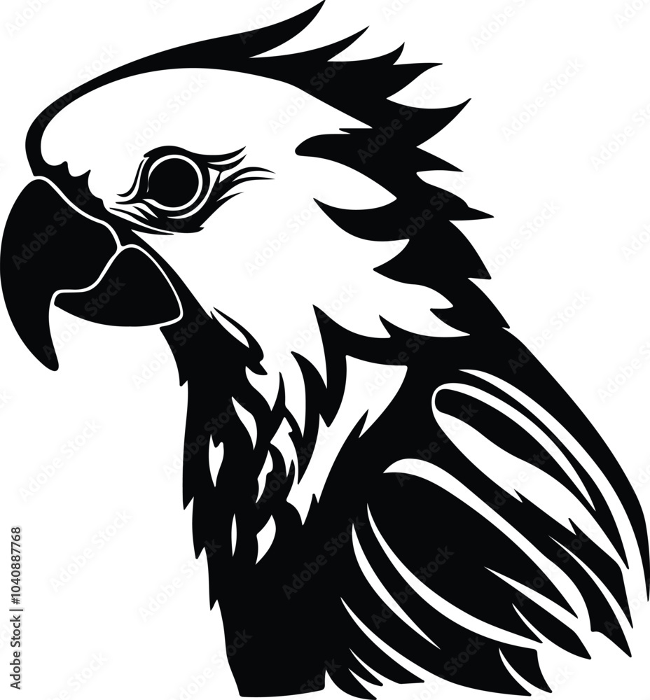 custom made wallpaper toronto digitalBlack silhouette of cockatoo head