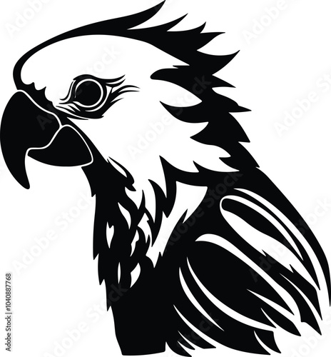 Wallpaper Mural Black silhouette of cockatoo head Torontodigital.ca