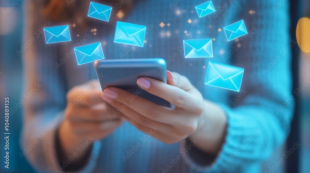 Email overload, stressed businesswoman battles overflowing inbox on smartphone a modern digital dilemma Email overload, stressed businesswoman battles overflowing inbox on smartphone a modern digital dilemma