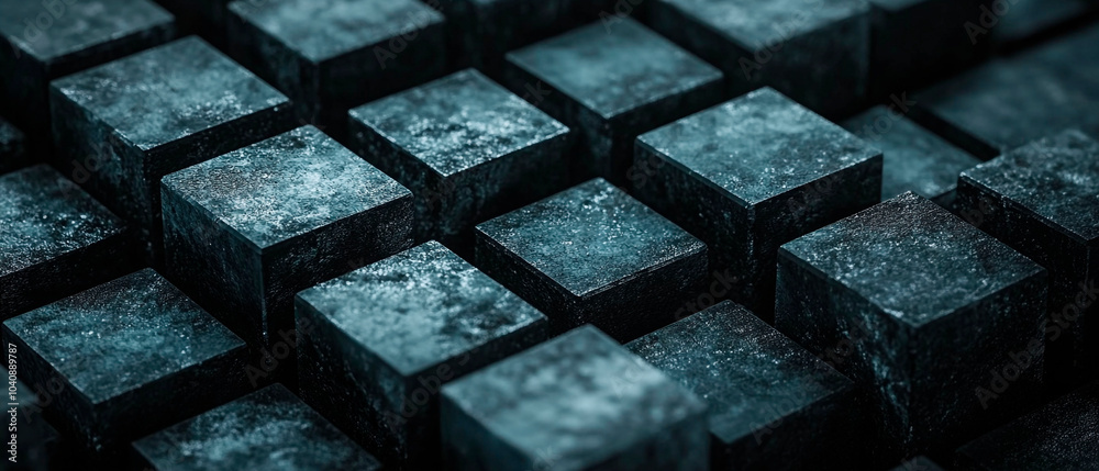 Abstract geometric blocks on dark background, 3d render, Background wallpaper design Abstract geometric blocks on dark background, 3d render, Background wallpaper design