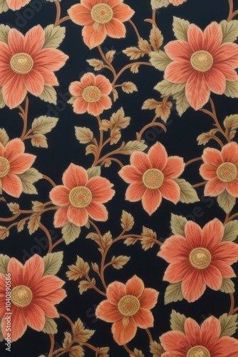 Wallpaper Mural flowers pattern wallpaper Torontodigital.ca