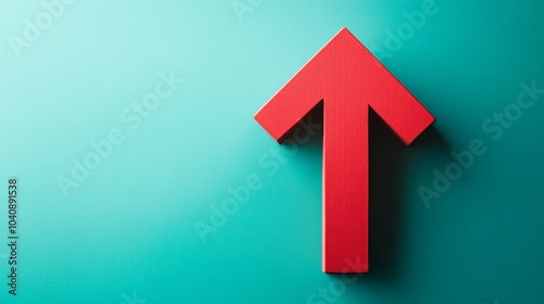 Red arrow on green background, a powerful symbol of direction and progress