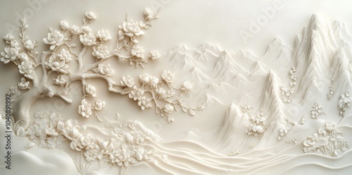 3D wallpaper, white background