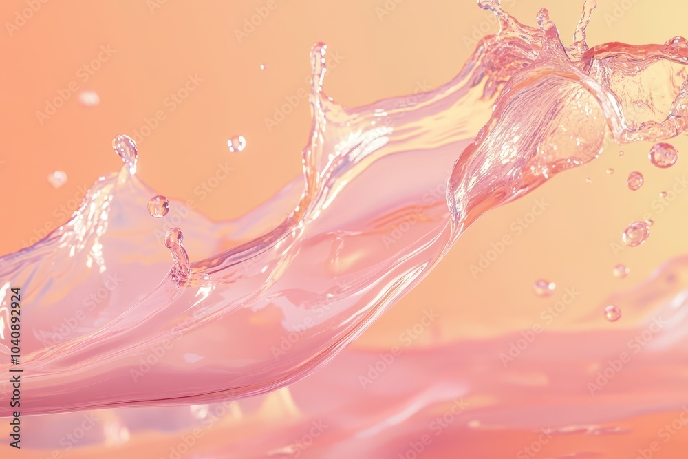 A splash of pink water with a splash of orange A splash of pink water with a splash of orange