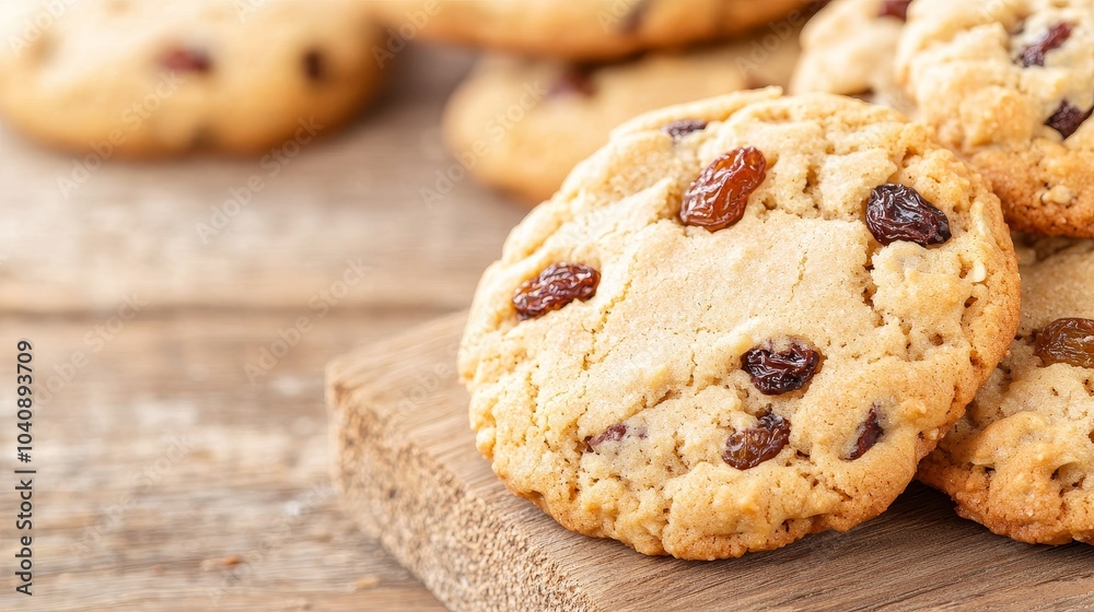 Freshly Baked Cookies on Wooden Surface Freshly Baked Cookies on Wooden Surface