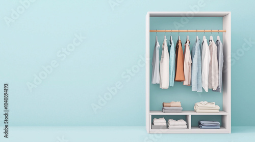 Organized Closet with Blue ...