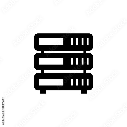 Database server vector icon.flat black simple trendy style illustration for web and app..eps