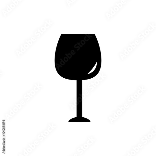 Wine glass vector icon, simple flat black trendy style illustration for web and app..eps