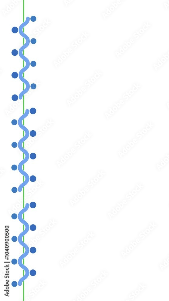 linea zig zag azul con bolitas en movimiento vertical redes