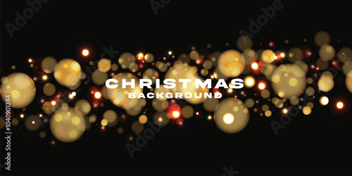 Abstract defocused circular golden bokeh sparkle glitter lights background