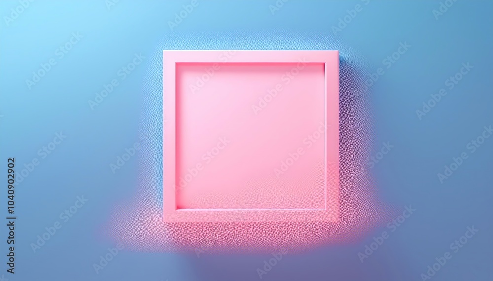 A minimalist pink frame appears to dissolve into a colorful background, creating a dynamic, artistic effect. A minimalist pink frame appears to dissolve into a colorful background, creating a dynamic, artistic effect.