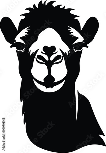 Black silhouette of dromedary head