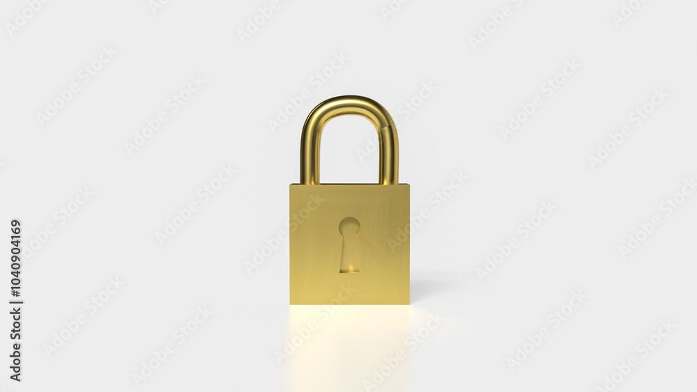 Golden lock for security or Business concept 3d rendering. Golden lock for security or Business concept 3d rendering.