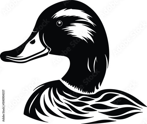 Black silhouette of duck head