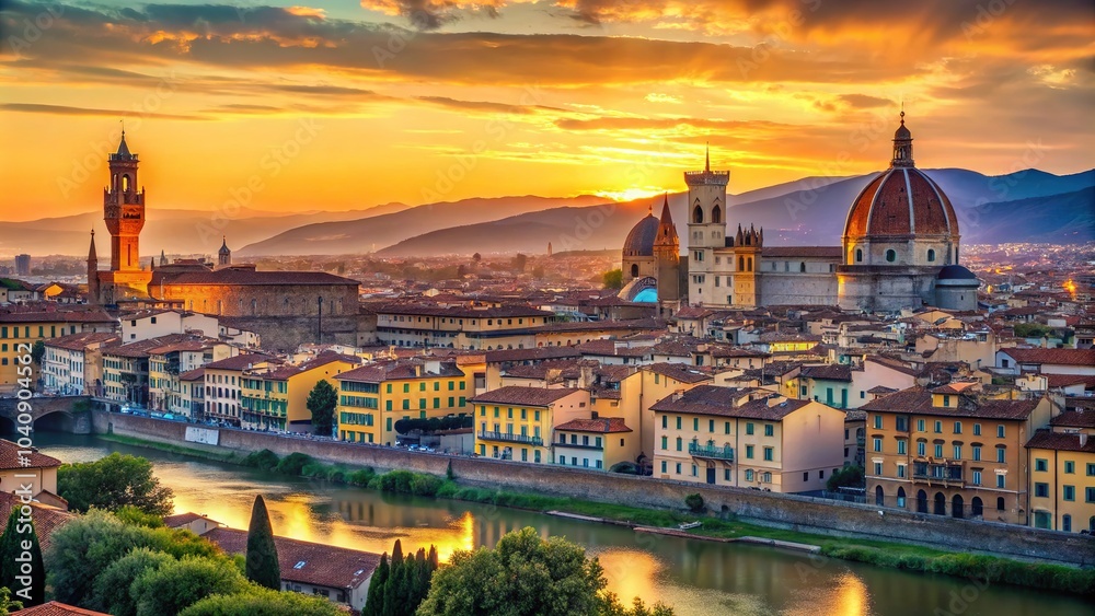 Fototapeta premium Capture Florence's timeless beauty with breathtaking cityscape photography.