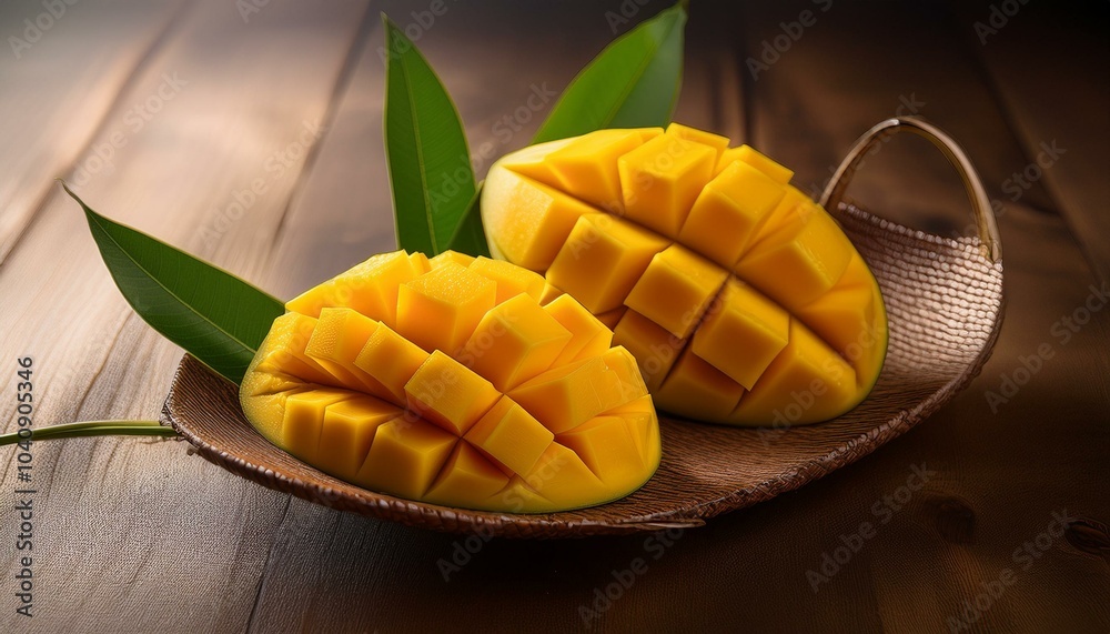 Ripe Mango Halves A Deliciously Sweet Addition to Exotic Dishes Ripe Mango Halves A Deliciously Sweet Addition to Exotic Dishes