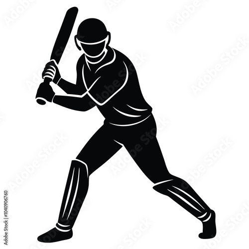 Vector Cricket Player Silhouette Design.