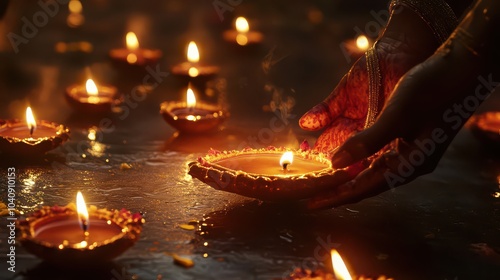 indian, fresh, flame, culture, burning, religion, diwali, many, diya, event, copy, flat, decor, top, tamil, oil, rangoli, divali, holiday, india, deepavali, bright, color, object, card, worship, marig photo