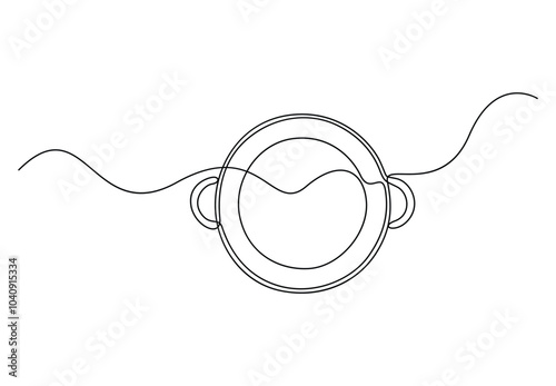 Frying pan icon continuous one line drawing vector. Single line frying pan icon vector background. Frying pan icon. One outline of a frying pan icon.