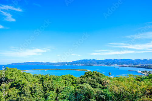 秋の富岡城跡から見た景色 熊本県天草郡 Autumn view from the ruins of Tomioka Castle. Kumamoto Pref, Amakusa County.