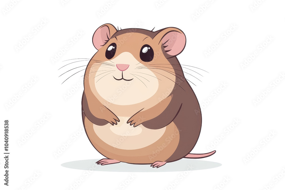 A flat style illustrated hamster, isolate on white background, characterized by vibrant colors and cute features. PNG A flat style illustrated hamster, isolate on white background, characterized by vibrant colors and cute features. PNG
