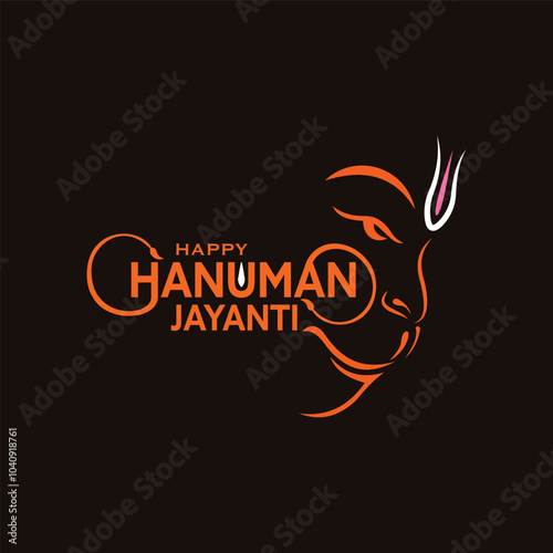 Hanuman Jayanti wishing card vector design.