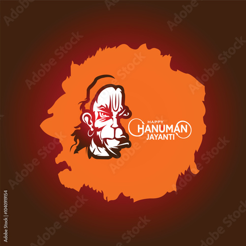 Hanuman Jayanti wishing card vector design.