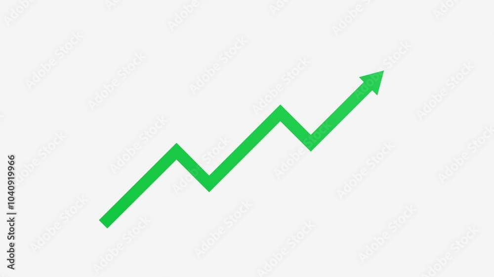 Chart graph arrow going up on green, white, and black screen background, Green Screen Video Chart graph arrow going up on green, white, and black screen background, Green Screen Video