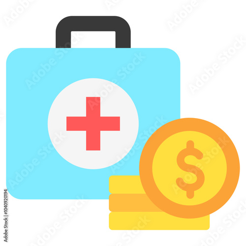 Emergency Fund flat multi color icon, use for business, finance, education theme. best for modern concept, UI or UX kit, print, web and app development