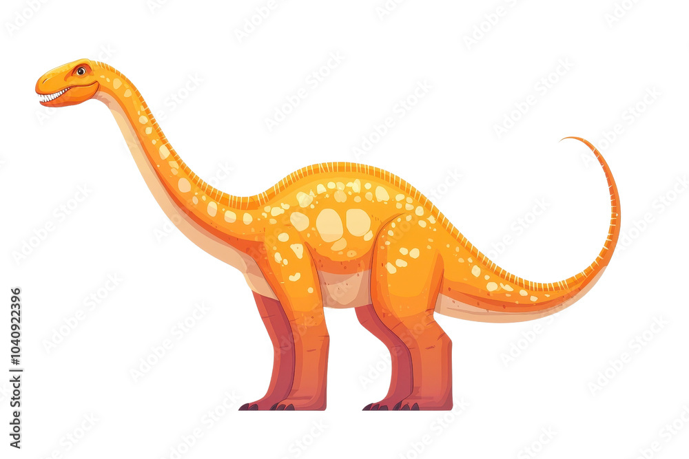 A flat style illustrated Brachiosaurus, isolate on white background, emphasizing its height and vibrant colors. PNG A flat style illustrated Brachiosaurus, isolate on white background, emphasizing its height and vibrant colors. PNG