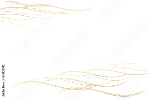 金色の線の構成　日本文化　日本の伝統　背景素材（アブストラクト）透明の背景
