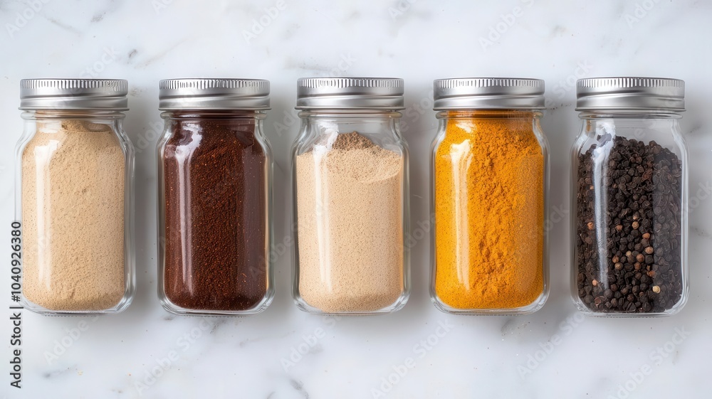Gourmet Thanksgiving spice set with organic seasonings, Thanksgiving gift, perfect for holiday cooking, 3D illustration Gourmet Thanksgiving spice set with organic seasonings, Thanksgiving gift, perfect for holiday cooking, 3D illustration