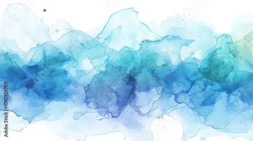 Soft Blue Watercolor Wash Abstract Background