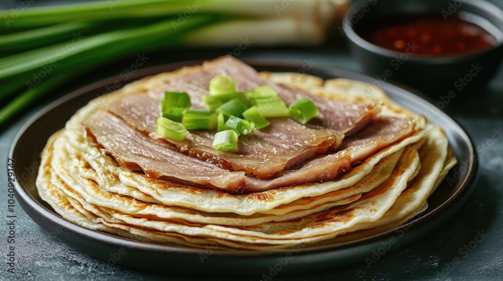 Traditional Presentation of Peking Duck and Pancakes Traditional Presentation of Peking Duck and Pancakes